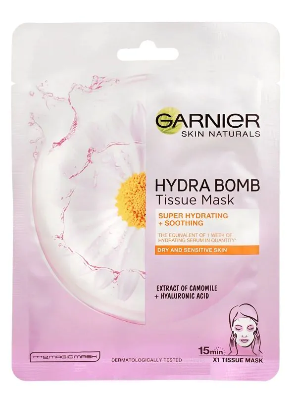 Garnier Skin Naturals Moisture Bomb Łagodząca maska w płachcie