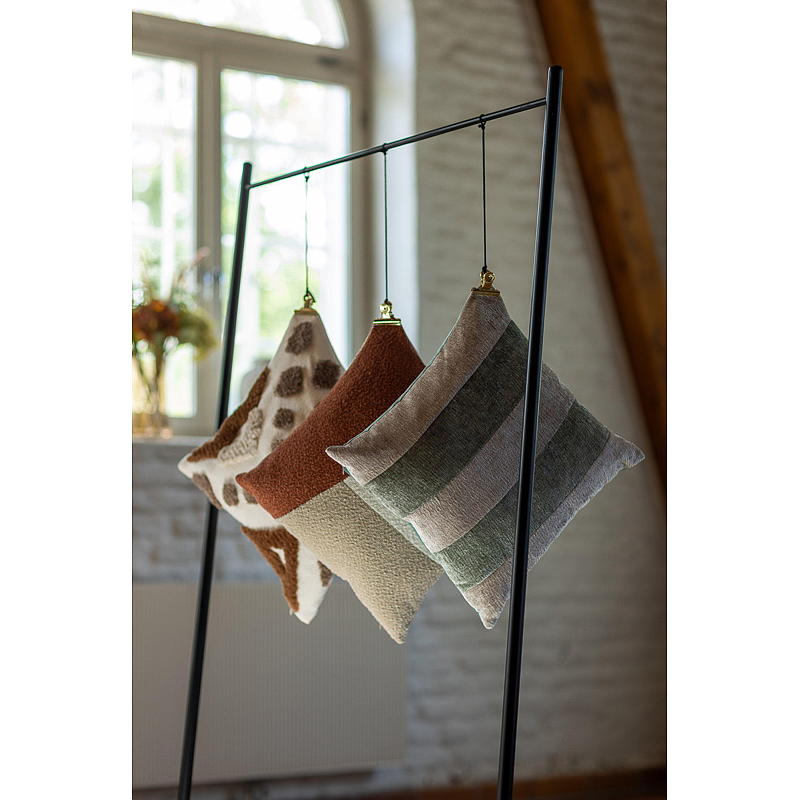 Heimkissen 45x45 cm gestreift grün-beige