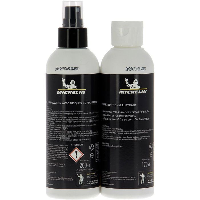Kit EXPERT rénovation optiques de phares - MICHELIN - spécial contrôle technique - Simple et rapide