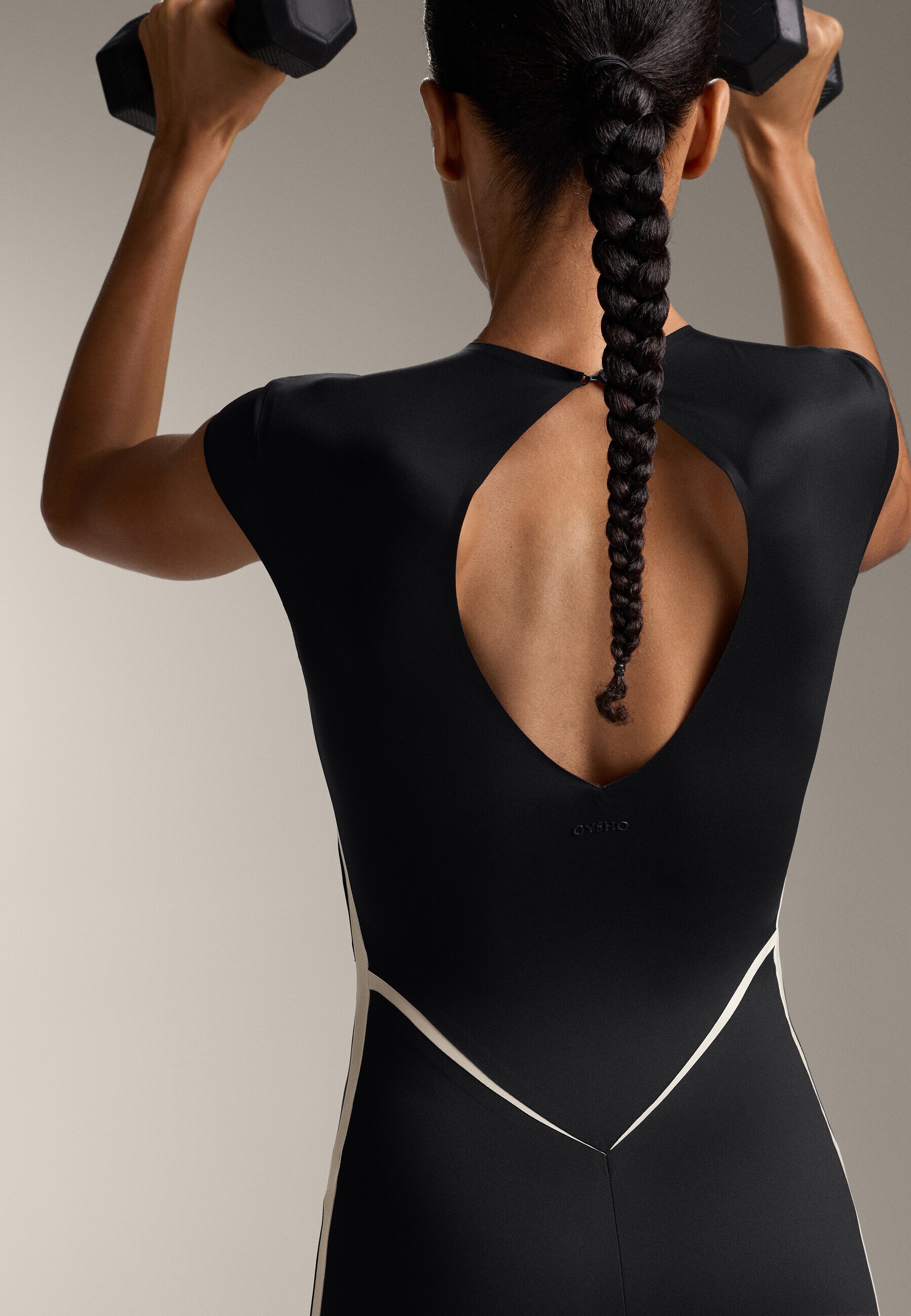 OYSHO SIDE STRIPE PERFECT ADAPT LONG - Jumpsuit - black