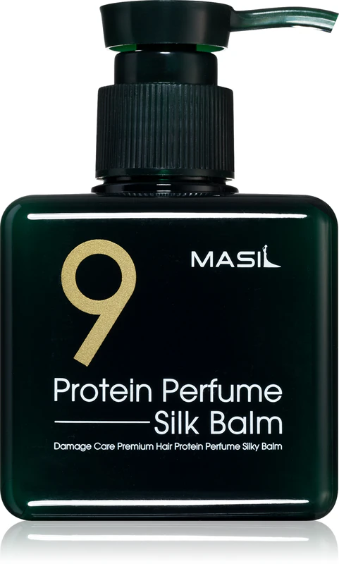 MASIL 9 Protein Perfume Silk Balm, tratamento regenerador sem enxágue para cabelos danificados pelo uso frequente de secador.