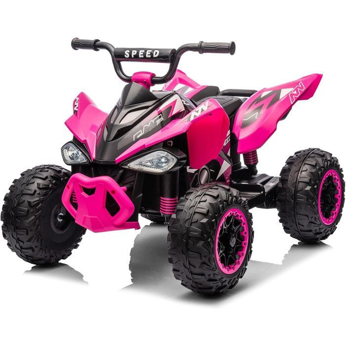 LALAHO Quad eléctrico de 12 V y 7 Ah para niños - para niños de 3 a 6 años - 4,5 km/h máx., rosa