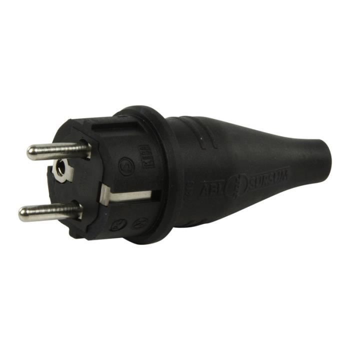Tomada elétrica - KOPP - AC Schuko / Tipo F - 16 A - Preta - Pronta para instalar