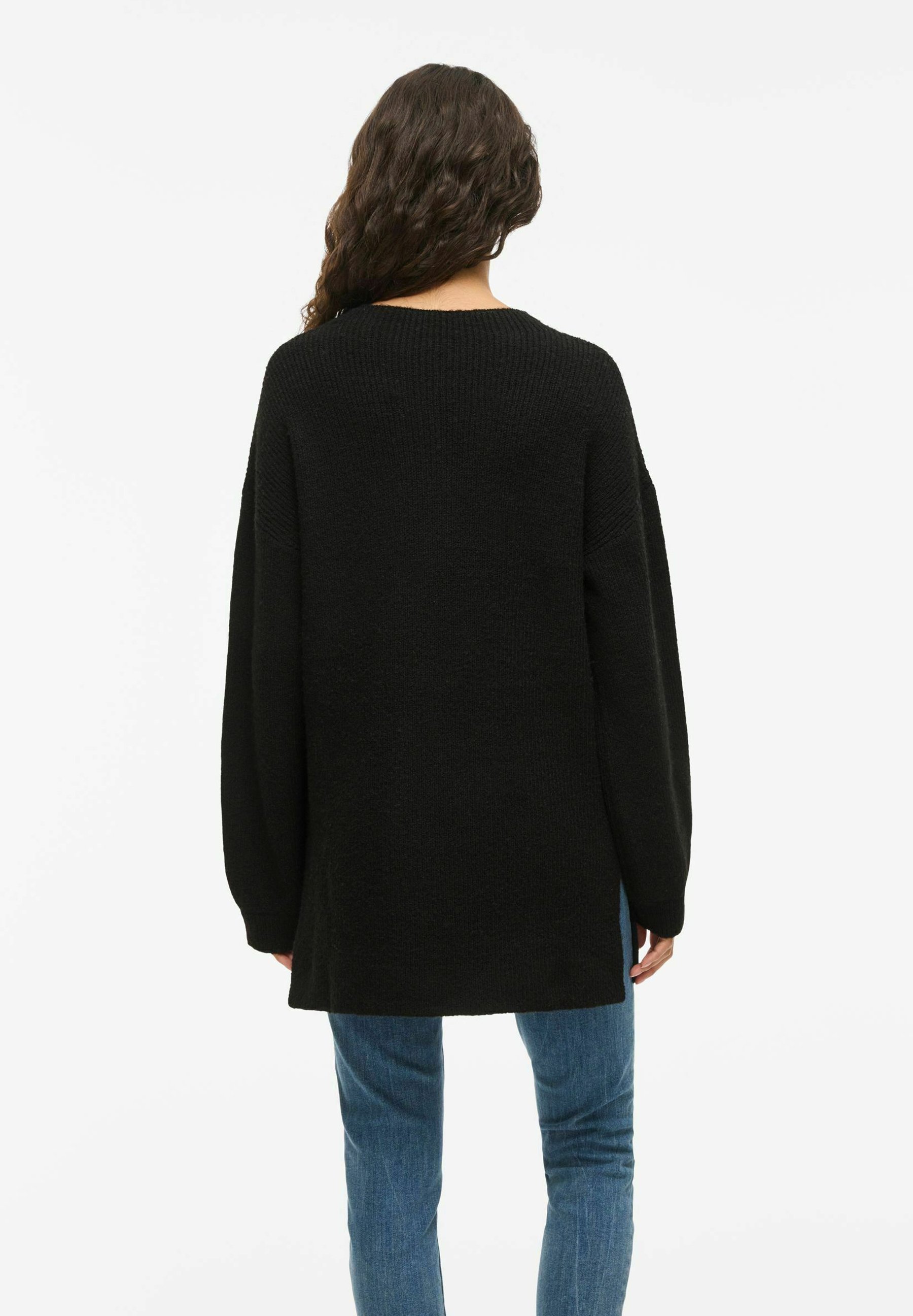 VILA VILASSIA CREWNECK - Pulover - black beauty