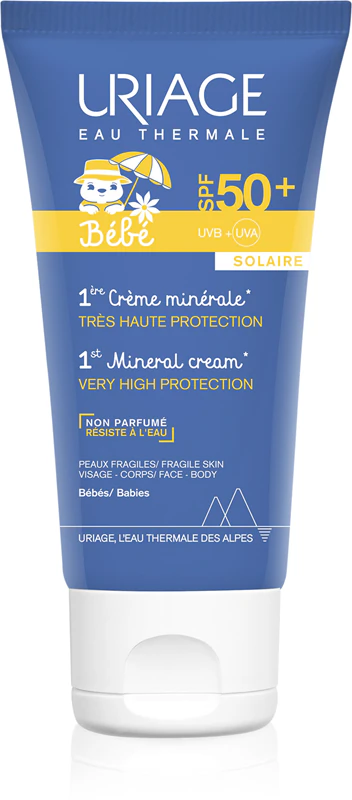 Uriage Bébé 1st Mineral Cream SPF 50+ mineralischer Sonnenschutz SPF 50+