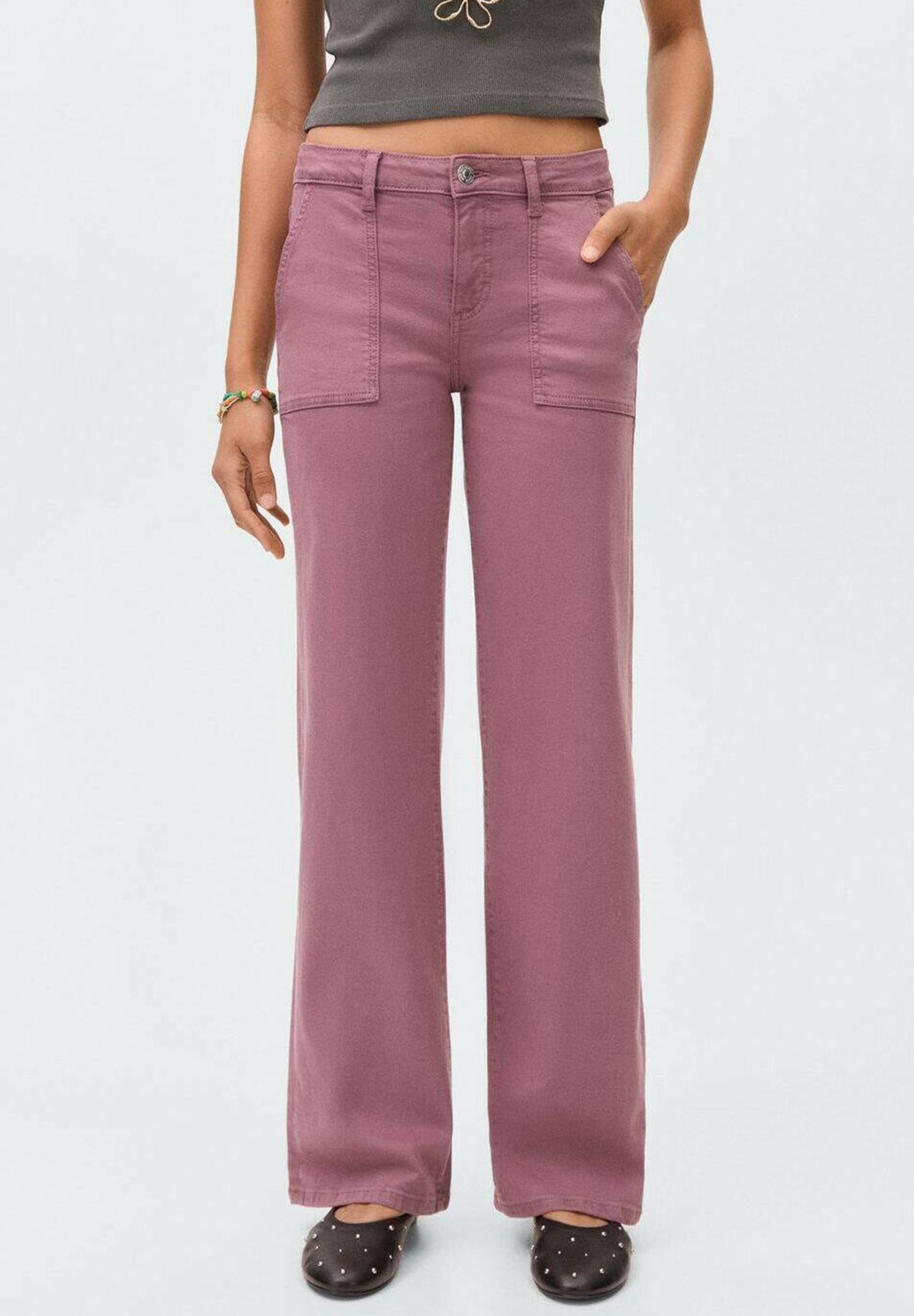 Mango Kids TEEN - Jeans a zampa - rosa