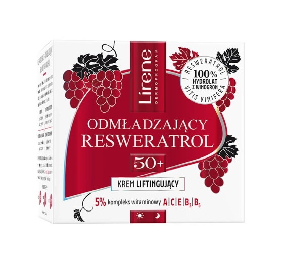 Lirene Odmładzający Resweratrol krem liftingujący na dzień i na noc 50  50 ml