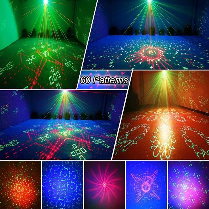 Laser-DJ-Beleuchtung, Bühnenlampe, Partybeleuchtung, Effektprojektor, R&G-Fernbedienung für Tanzveranstaltungen, Thanksgiving, Geburtstage, KTV