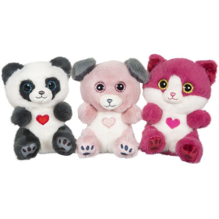 Peluche gatto Cutydoo Love - GIPSY TOYS - 13 cm - Rosa lampone