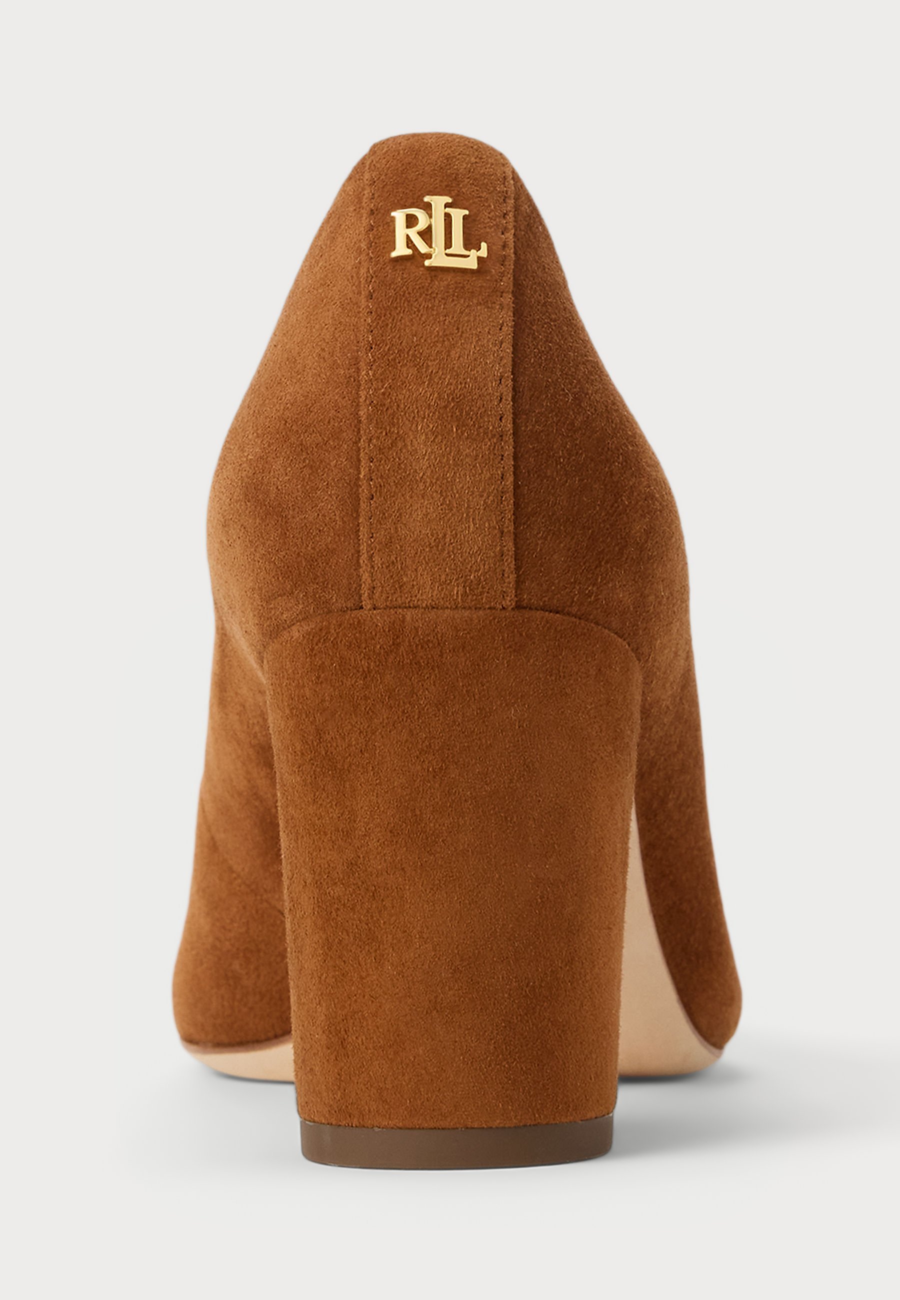 Lauren Ralph Lauren LANETTE suède pumps met blokhak - Klassieke hakken - beige