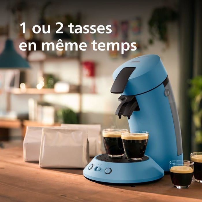 Cafetera de cápsulas PHILIPS Senseo Original Plus, selección de intensidad de café, tecnología Coffee Boost, 2 tazas