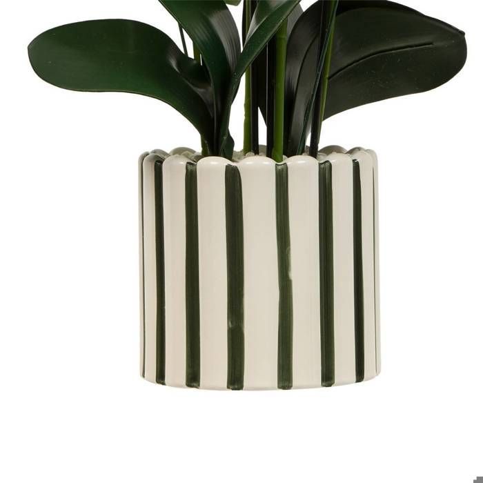 Künstliche asiatische Orchidee, 81 cm hoch, grüner Steinguttopf – Atmosphera Interior Designer