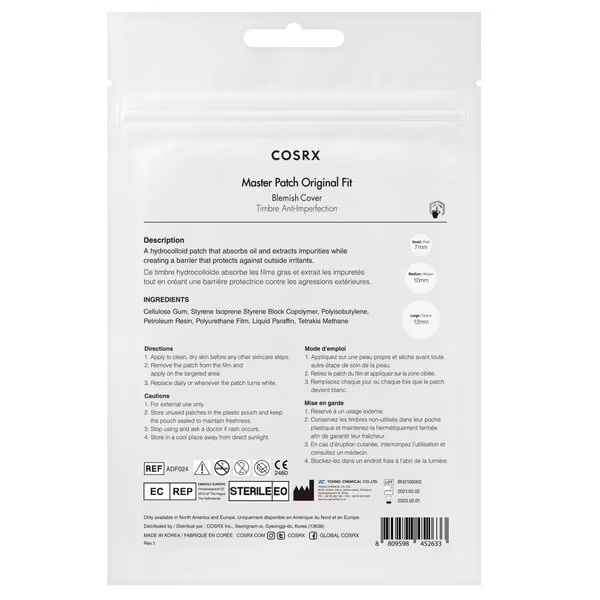 Cosrx Master Patch Original Fit flasteri za prekrivanje nepravilnosti<br>24 komada