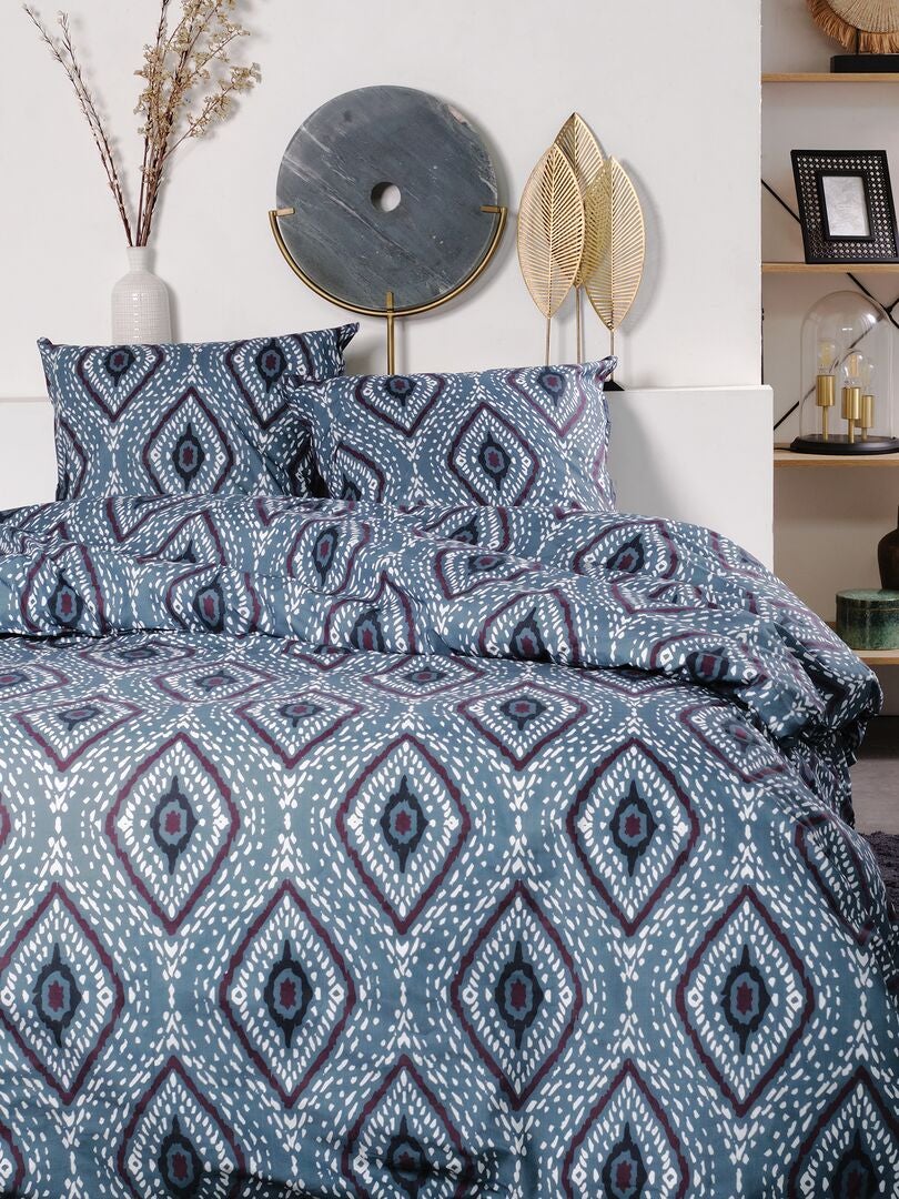Juego de cama estampado - doble - GRIS