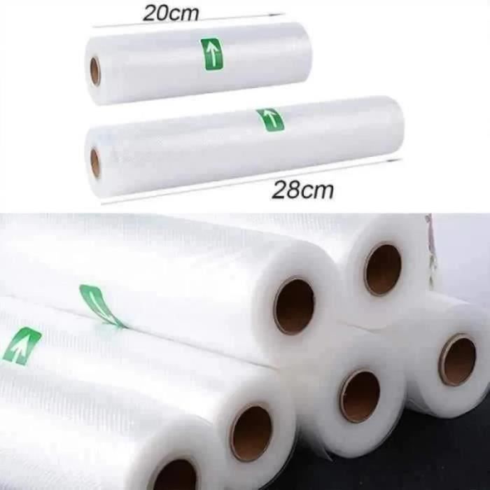 Bolsas para vacío - Paquete de 6 rollos - 20x500cm - 28x500cm - Nylon PE impermeable