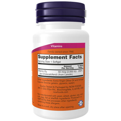Now Supplement Now Vitamin D3 120 kapsul 120 kapsul
