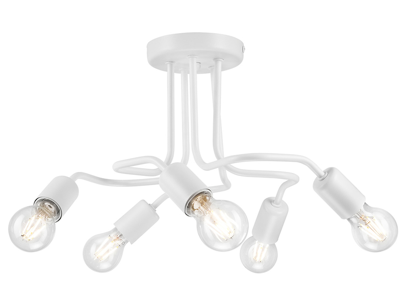 Lampa sufitowa Charlie 5-punktowa stalowa biała