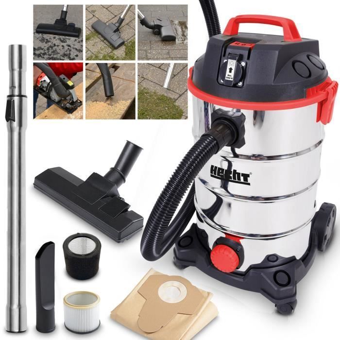 Industrial Vacuum Cleaner - HECHT - 8335 Z - 1400W - 35L Stainless Steel - Accessories Included