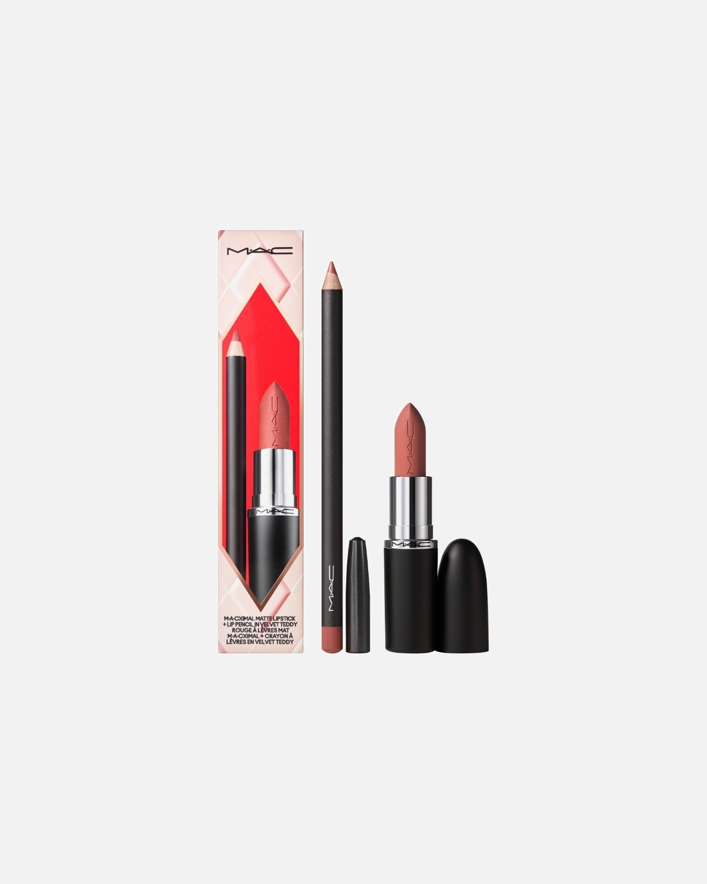 Sada na líčenie rúžov MAC Meet your Matte Velvet Teddy Lip Kit – 1 kus