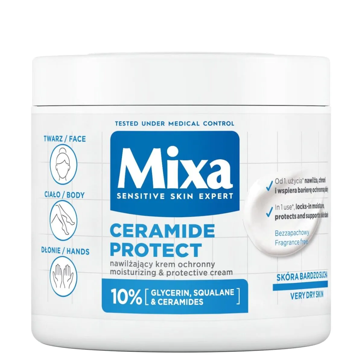 Mixa Ceramide Moisture Nawilżający i ochronny Krem do twarzy i ciała