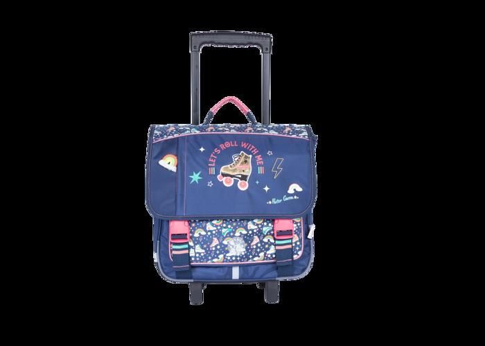 Mochila escolar com rodinhas KIP - KIP ROLLER - 38 cm - 2 compartimentos - Cinza Azul