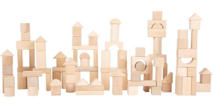 Jeu de construction en bois naturel - LEGLER - 7073 - 100 pièces - Multicolore - A partir de 3 ans