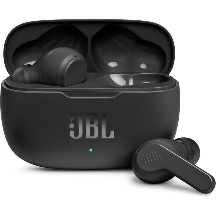 JBL Wave 200TWS Wireless In-Ear Headphones with Bluetooth and Voice Assistant with Charging Case - Black