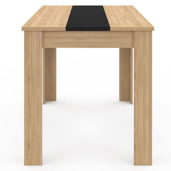 Mesa de comedor rectangular fija - IDMARKET - ROZY - Madera y negro - 4 personas - 110 cm