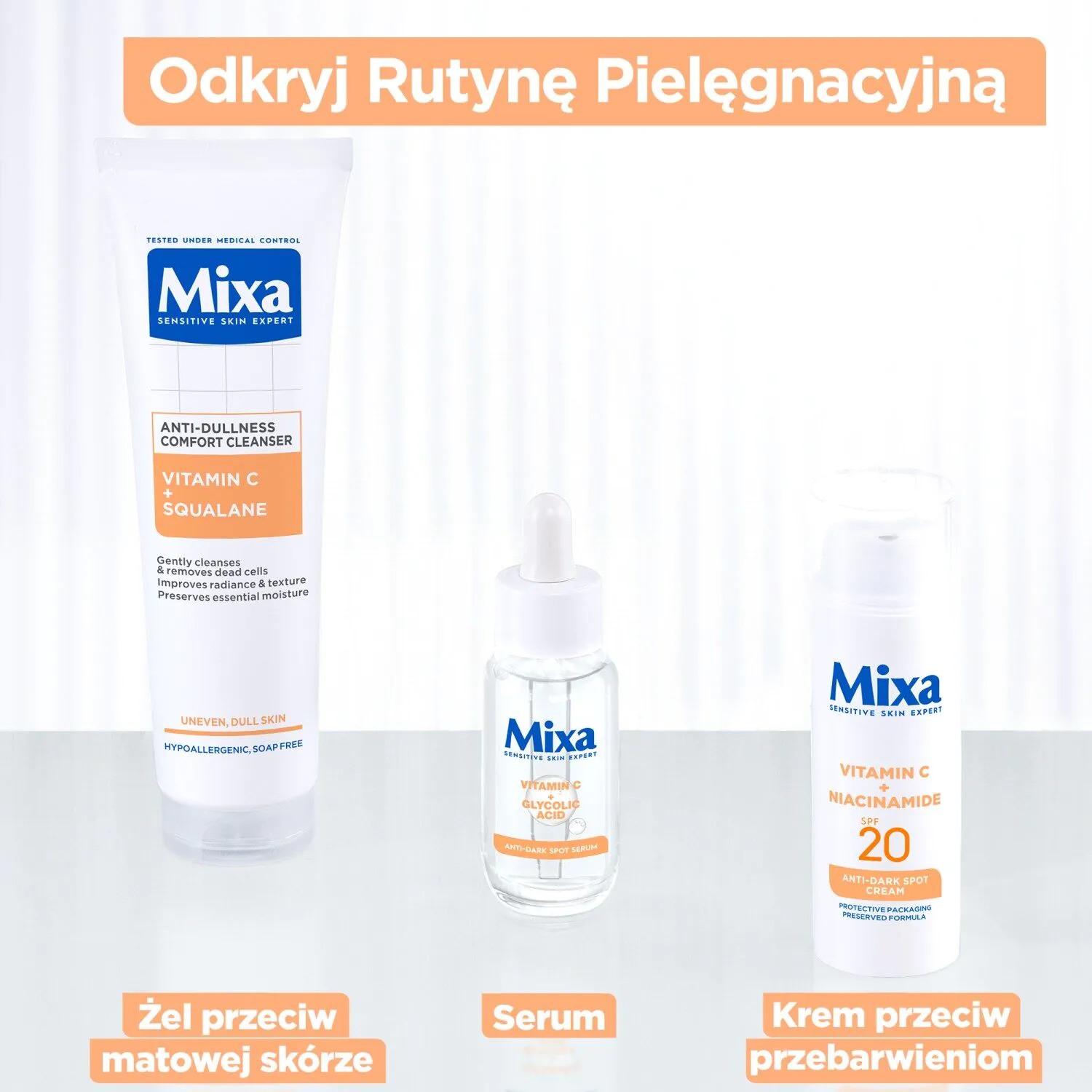 Mixa Krem do twarzy przeciw przebarwieniom Witamina C + Niacynamid