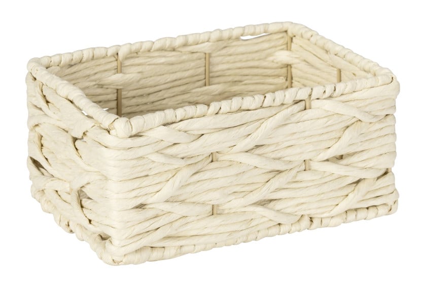 Kosz do przechowywania z papierowej wikliny, 19 x 9 x 14 cm