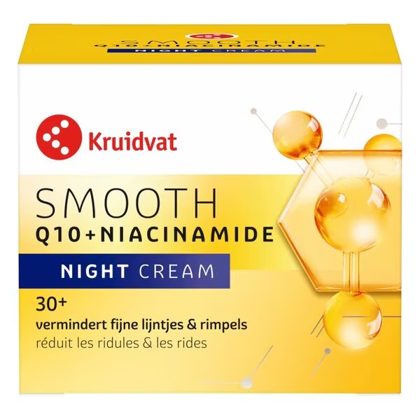 Kruidvat Smooth Q10 + niacínamid nočný krém<br>50ml