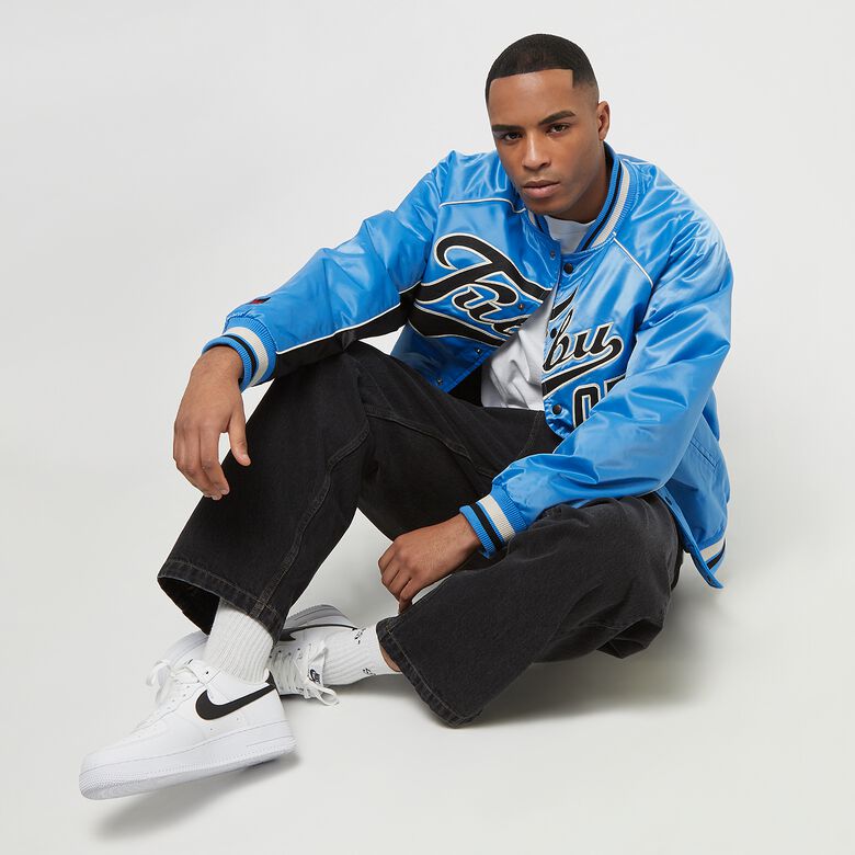 Giacca bomber raglan in raso stile college