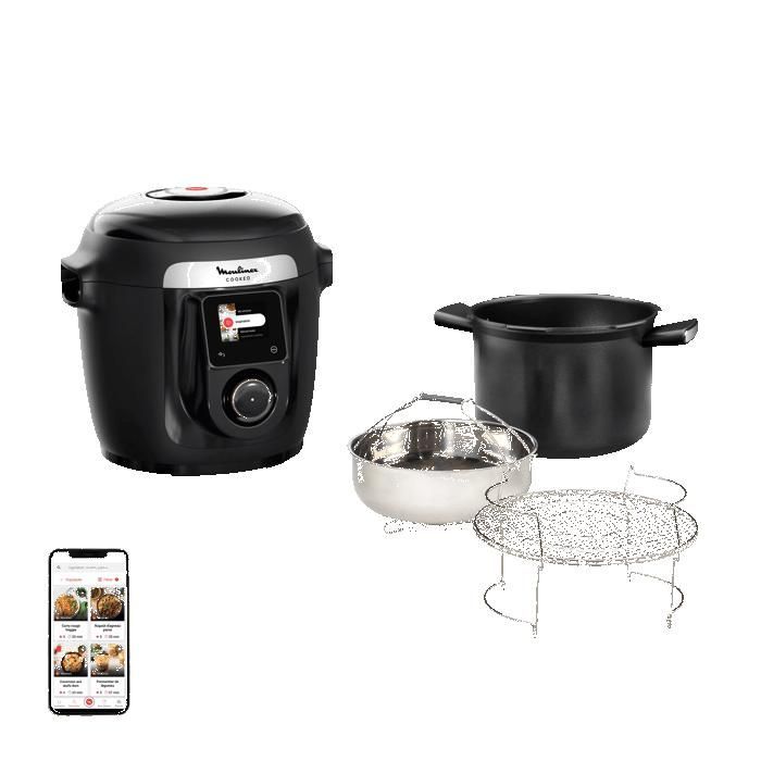 Multicooker Moulinex Cookeo Wifi 10 in 1, 6 litri, 10 modalità di cottura, nero CE96G810