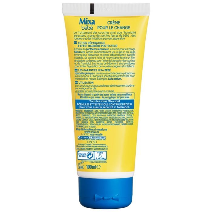Creme para Assaduras - MIXA BABY - Dupla Ação - Acalma e Nutre - Sem Parabenos - 100ml