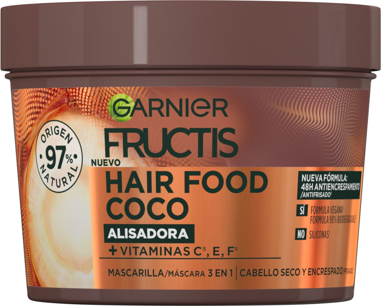 „Fructis Hair Food Coconut“ 3 viename lyginamoji kaukė Kondicionieriai be silikono