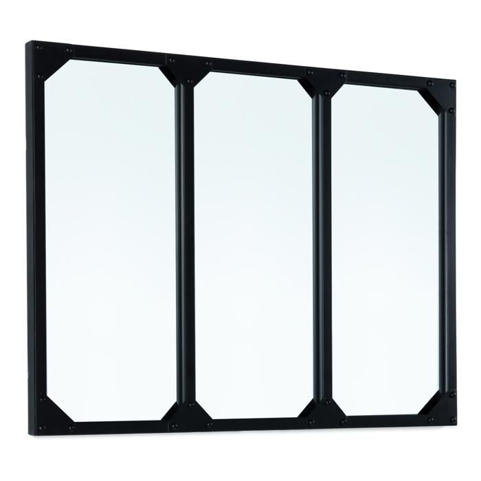 Espejo de cristal de 3 bandas de IDMARKET Diseño Industrial 80x60 cm
