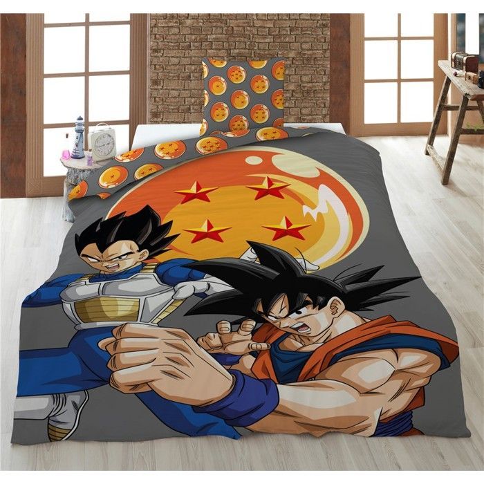 Juego de ropa de cama infantil - DRAGON BALL - Funda nórdica reversible 140x200 cm - Funda de almohada 65x65 cm - Oeko-Tex