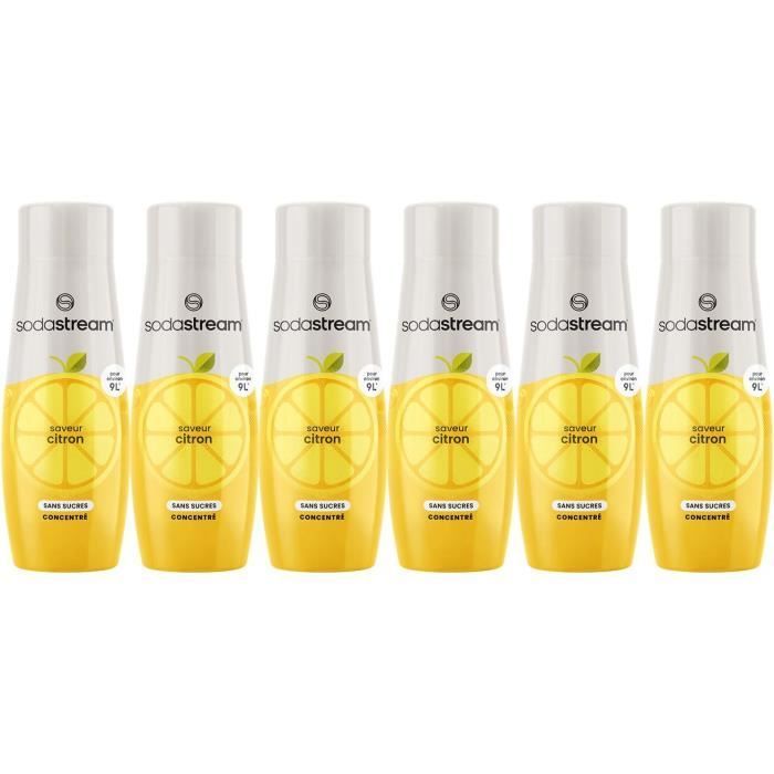SODASTREAM Concentrates - Pack of 6 Sugar-Free Lemon Concentrates - Makes up to 54L of drinks - 440ml