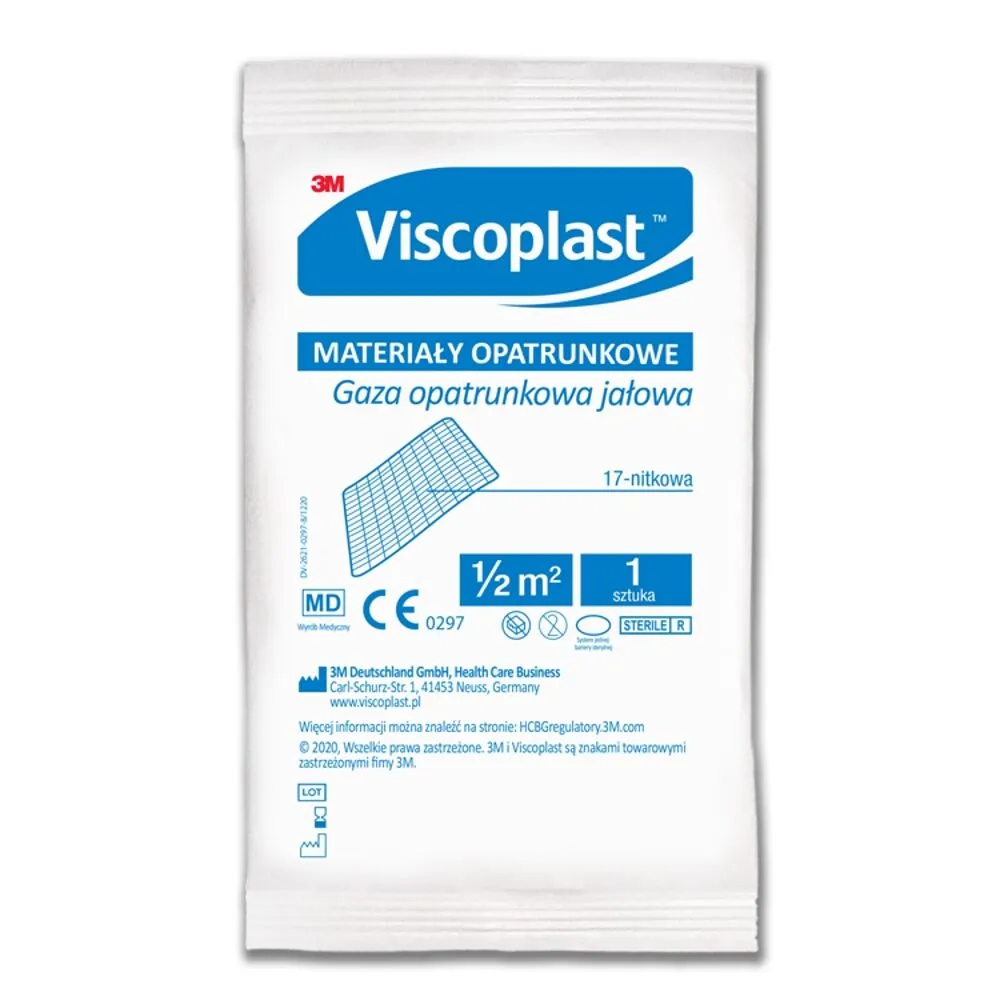 Viscoplast, Gaza opatrunkowa jałowa 17-nitkowa, 0,5m2