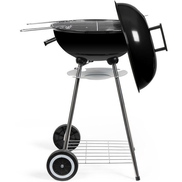 Barbecue a carbone - LIVOO - DOC172N - Superficie di cottura Ø 41 cm - Griglia in acciaio cromato - Braciere e coperchio in acciaio smaltato