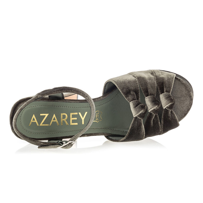 Sandalias verdes de mujer / zapatos de punta abierta