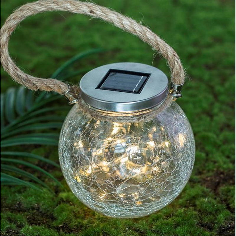 Hem Glasburk med 15 LED-lampor solcell