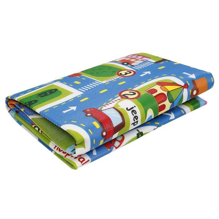 Tapis d'éveil pour enfant WISS - Circuit de voitures - 1.6*1.3m - PE mousse + Aluminium - Intérieur
