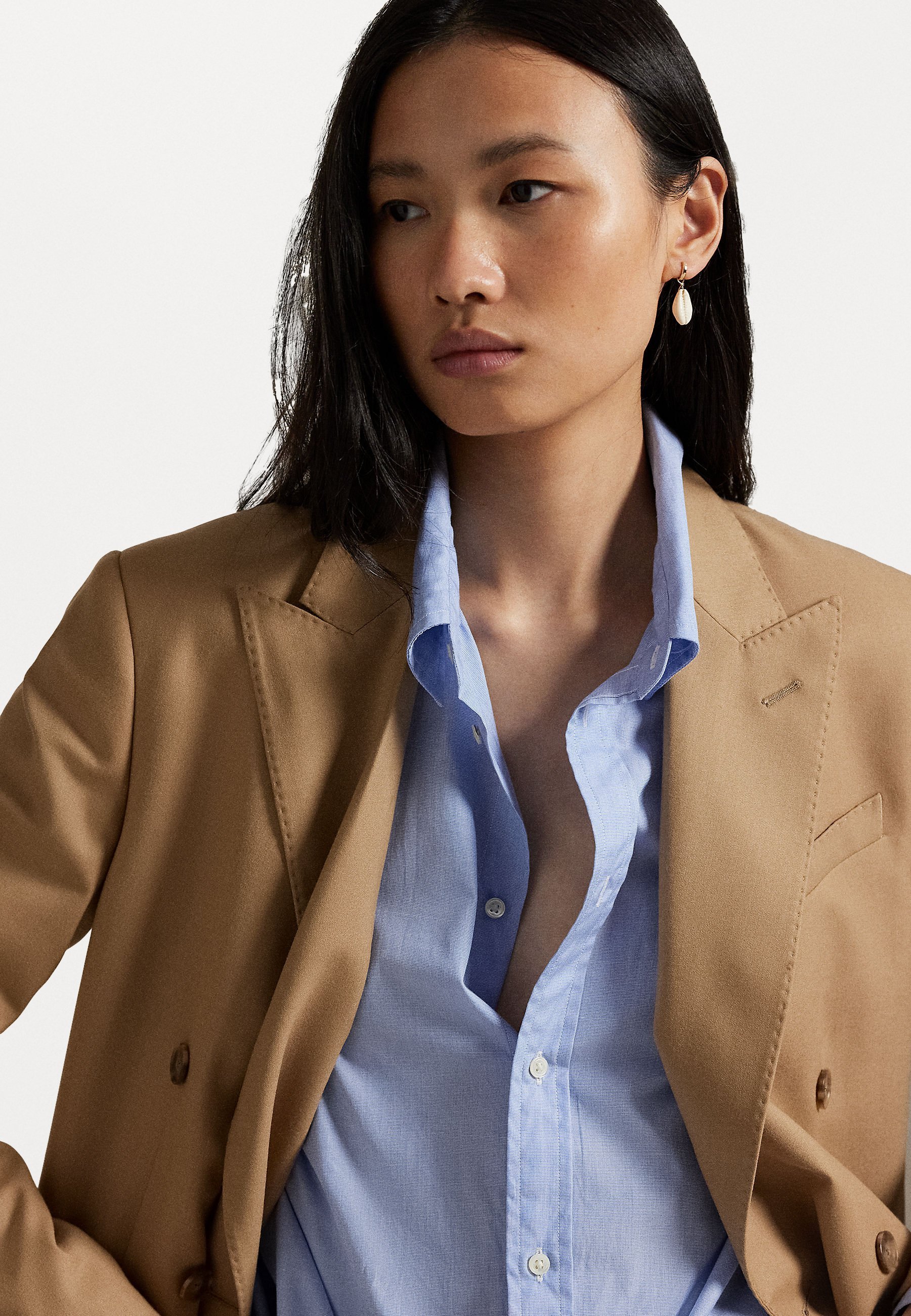 DOUBLE-BREASTED STRETCH-WOOL BLAZER - Bleiseri - camelPolo Ralph Lauren