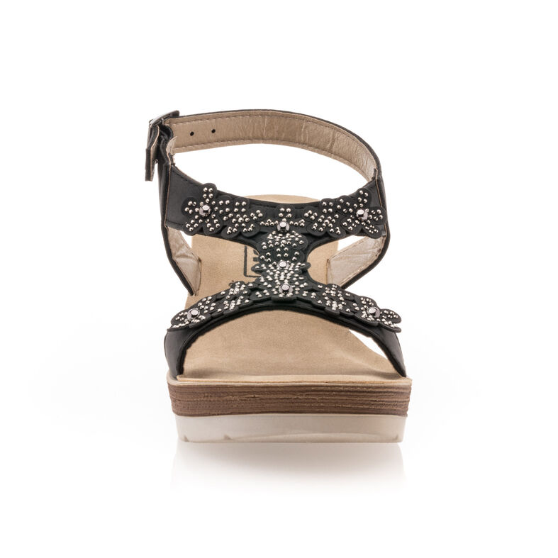 Sandalias negras para mujer / Zapatos de punta abierta