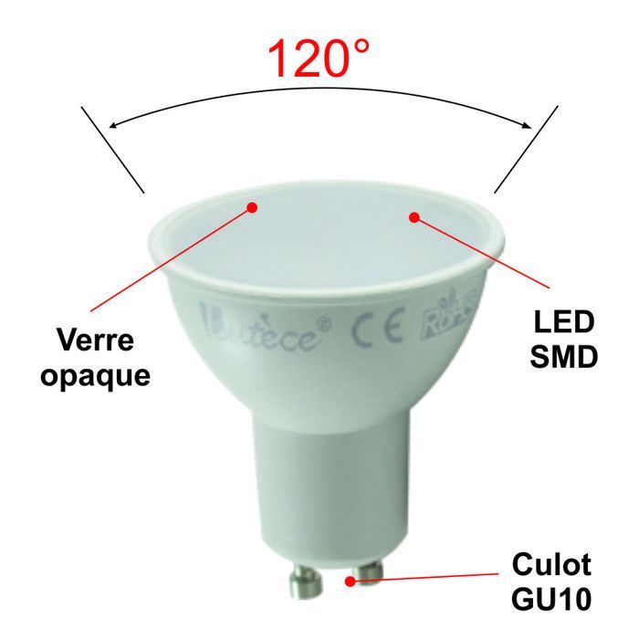 2er-Pack GU10 LED-Lampen, 4,9 W, 400 lm, 4000 K – 5 Jahre Garantie