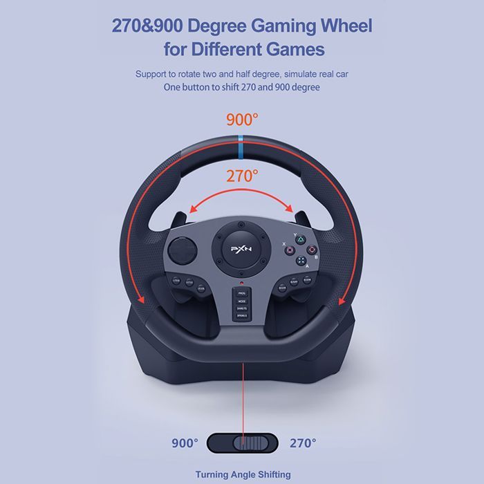 Racing Wheel - RNCYN - RNCYN V9 - 900 degrees - 270 degrees - PC and PS4 - Anti-slip material