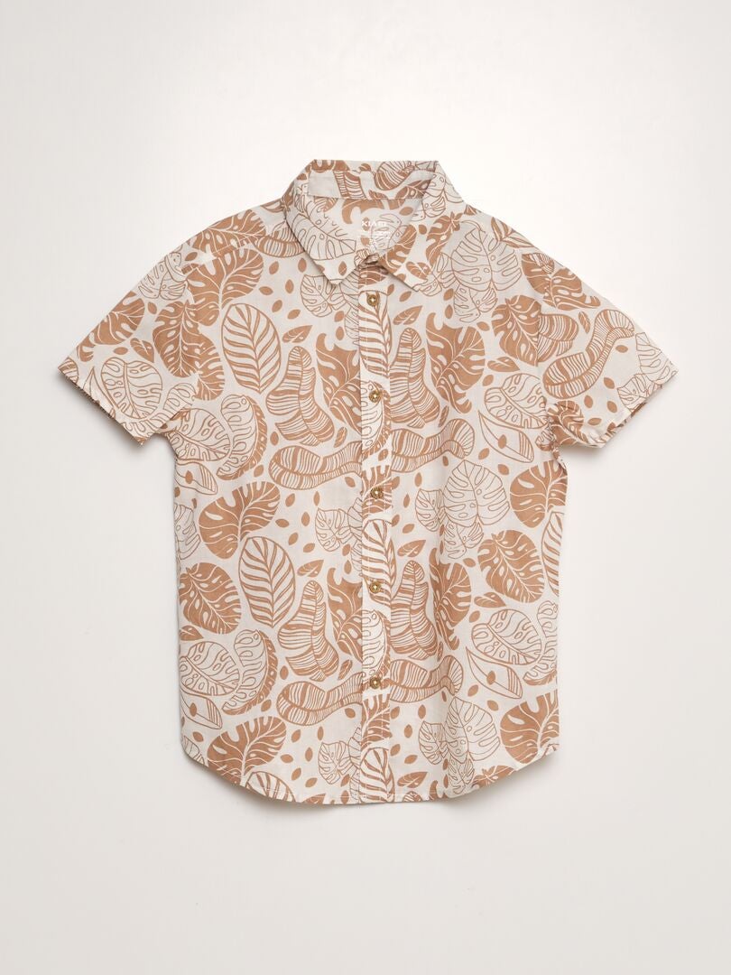 Camisa de manga corta estampada - BLANCA