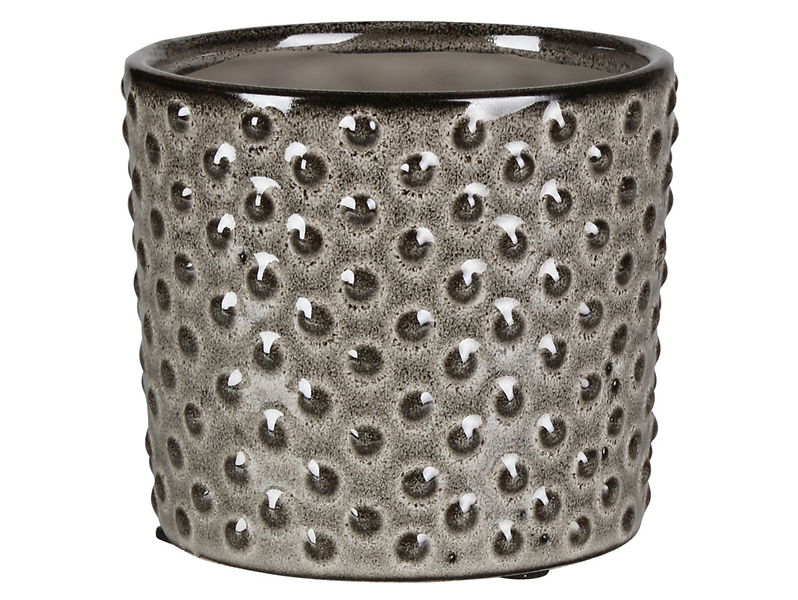 Osłonka na doniczkę Karin ceramiczna 12 cm srebrna