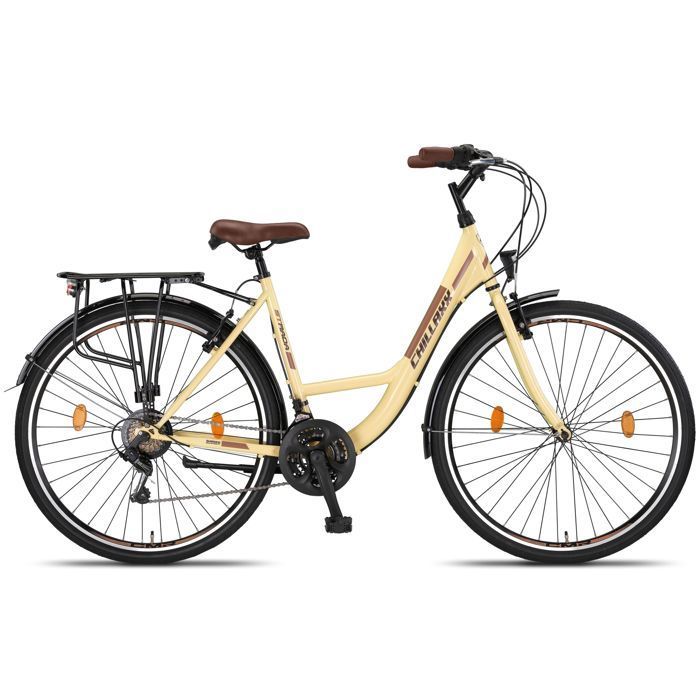 Chillaxx Strada Premium City Bike - 28 pouce, Beige frein en V